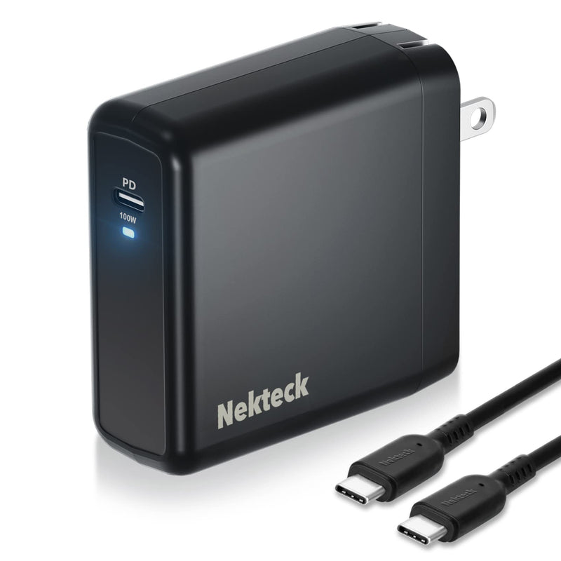 [Australia - AusPower] - Nekteck 100W USB C Charger [GaN Tech & USB-IF Certified], PD 3.0 Adapter with Foldable Plug, Fast Wall Charger Compatible with MacBook Air/Pro, iPad Air/Pro, iPhone and More (Not Support MagSafe 3). 