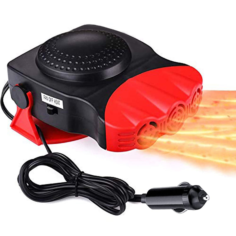 [Australia - AusPower] - YYOOMI 24V 150W Car Heater, Electronic Auto Defrost Defogger, Truck Portable Heating/Cooling Fan 2 in 1, 3-Outlet, Plug Into Cigarette Lighter, 360 Degree Rotary 