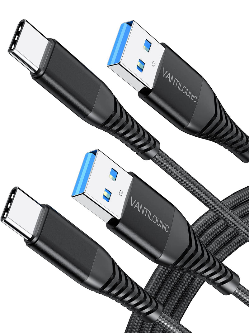 [Australia - AusPower] - [2-Pack 6.6ft] USB Type C Cable 3A Fast Charge, VANTILOUNIC USB A to Type C Charger Cord Braided Compatible with Samsung Galaxy S8 S9 S10 S20 Plus A11 A60, Note 8 910,LG and USB C Charger(Black) 6.6 Feet 