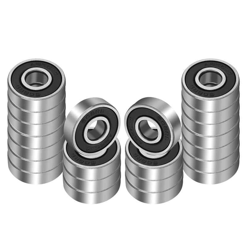 [Australia - AusPower] - 22pcs 608-RS 608RS Ball Bearing Double Rubber Sealed Shielded, 8mm x 22mm x 7mm Miniature Deep Groove 608-2RS Bearings for Skateboards, Inline Skates, Scooters, Roller Blade Skates, Long Boards 