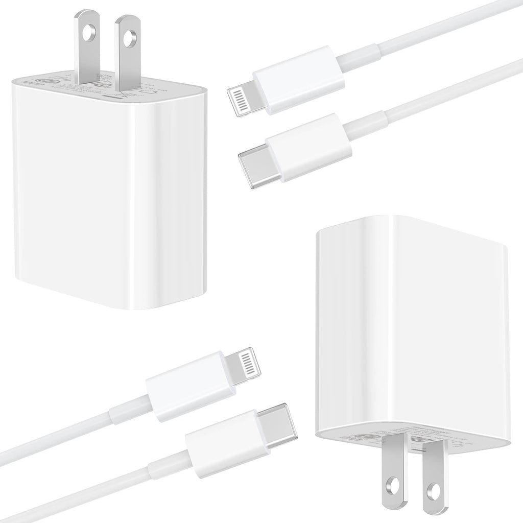 [Australia - AusPower] - [Apple MFi Certified] iPhone 12 13 Fast Charger, MIRAREED 2 Pack 20W PD USB C Power Delivery Wall Charger with 6FT Type C to Lightning Quick Charge Sync Cable for iPhone 13 12 11 Pro/XS/XR/X/8/SE/iPad White 