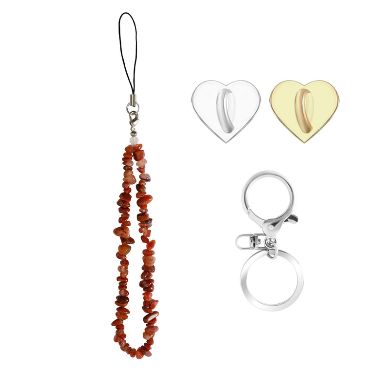 [Australia - AusPower] - Phone Charms Strap Keychain with Hook Aesthetic - Beaded Phone Chain Strap - Phone Lanyard String Accessories Amber 