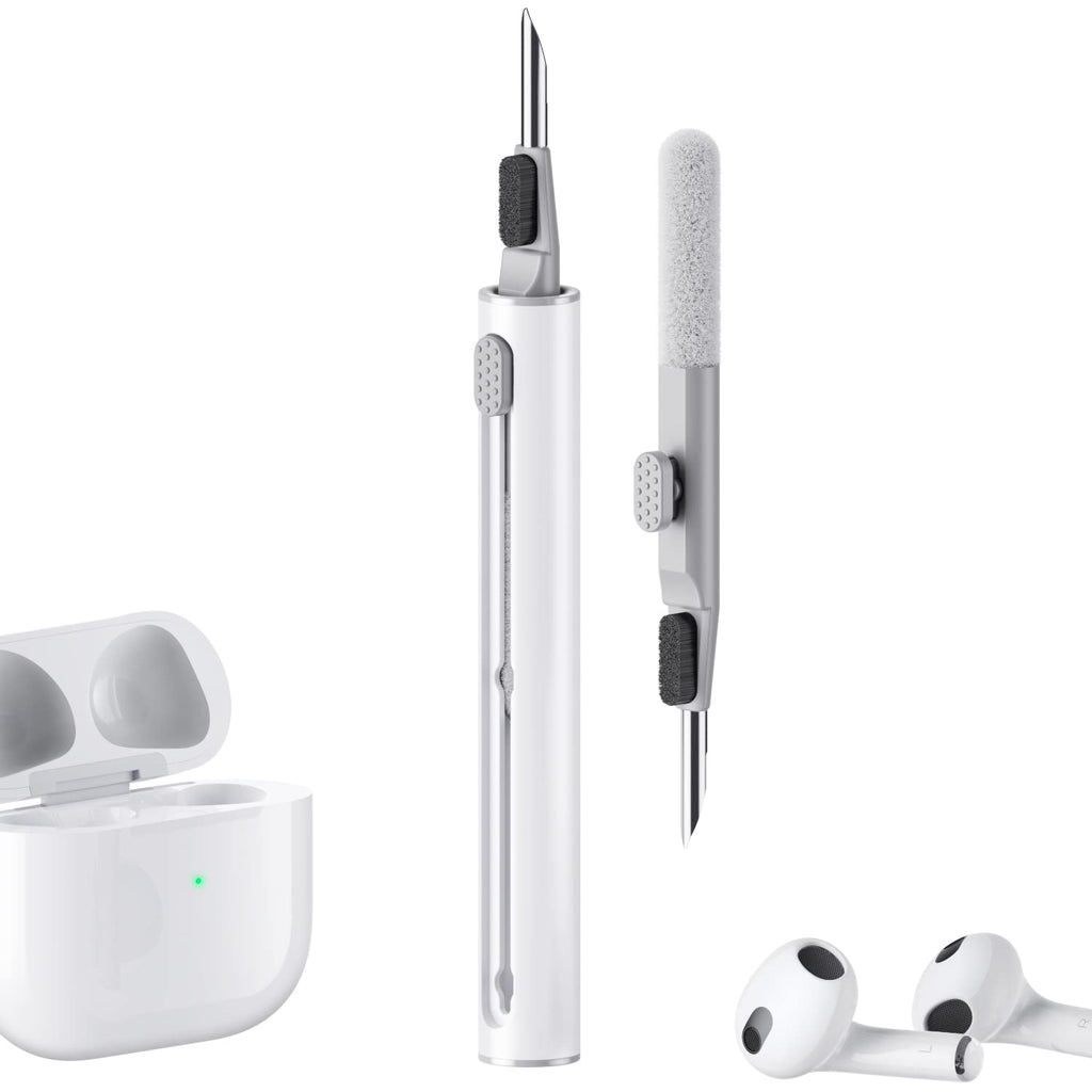 [Australia - AusPower] - Hokoto Cleaner Kit for Airpods Pro 1 2 3 Multi-Function Cleaning Pen with Soft Brush Flocking Sponge for Bluetooth Earphones Case Cleaning Tools for Samsung Sony Beats Bose Headphones White 