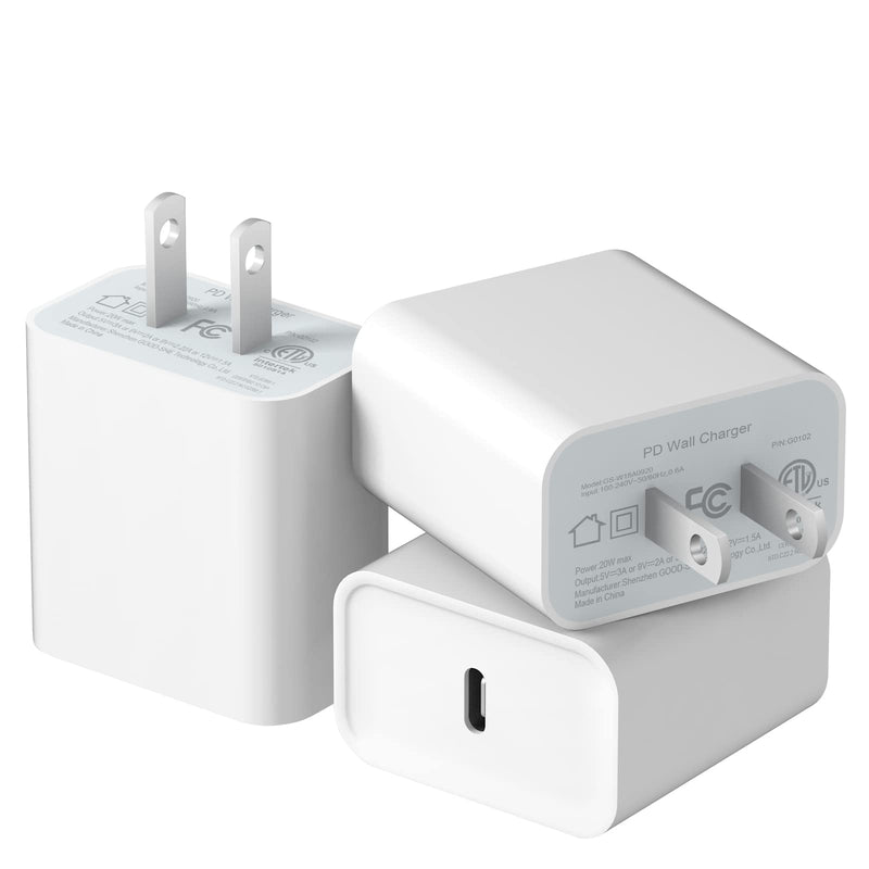 [Australia - AusPower] - USB C Wall Charger Fast Charger Block iPhone Charger Block 3-Pack Power Adapter Compatible with iPhone 13/13 Mini/13 Pro/12/12 Mini/12 Pro/12 Pro Max/SE/11/11 Pro/Max/XS/XR/X/iPad Pro/Airpod 