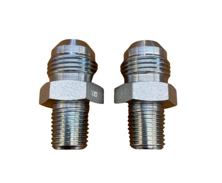 [Australia - AusPower] - 1/2" JIC Male x 1/4" Male Pipe NPT Straight Hydraulic Adapter (Pair) - Hydraulic Hose & Fitting Adapter 