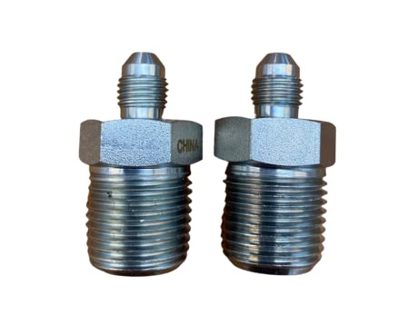 [Australia - AusPower] - 1/4" JIC Male x 1/2" Male Pipe NPT Straight Hydraulic Adapter (Pair) - Hydraulic Hose & Fitting Adapter 