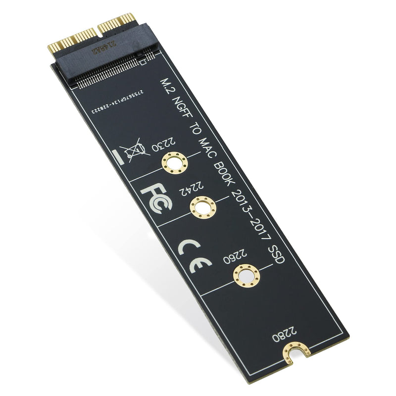[Australia - AusPower] - RIITOP M.2 NVMe SSD to 12+16Pin Upgrade Adapter for MacBook Air (2013-2017 Year) A1465 A1466 and Mac Pro (Late 2013-2015 Year) Black 