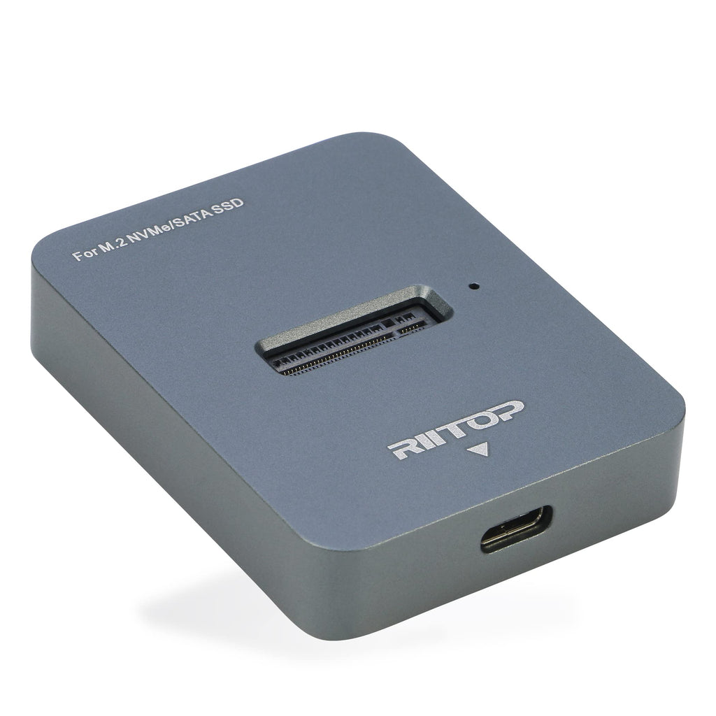 [Australia - AusPower] - M.2 to USB Docking Station, RIITOP M.2 SSD to USB-C Reader Adapter for Both M.2 (M Key) NVMe SSD and (B+M Key) SATA-Based SSD 