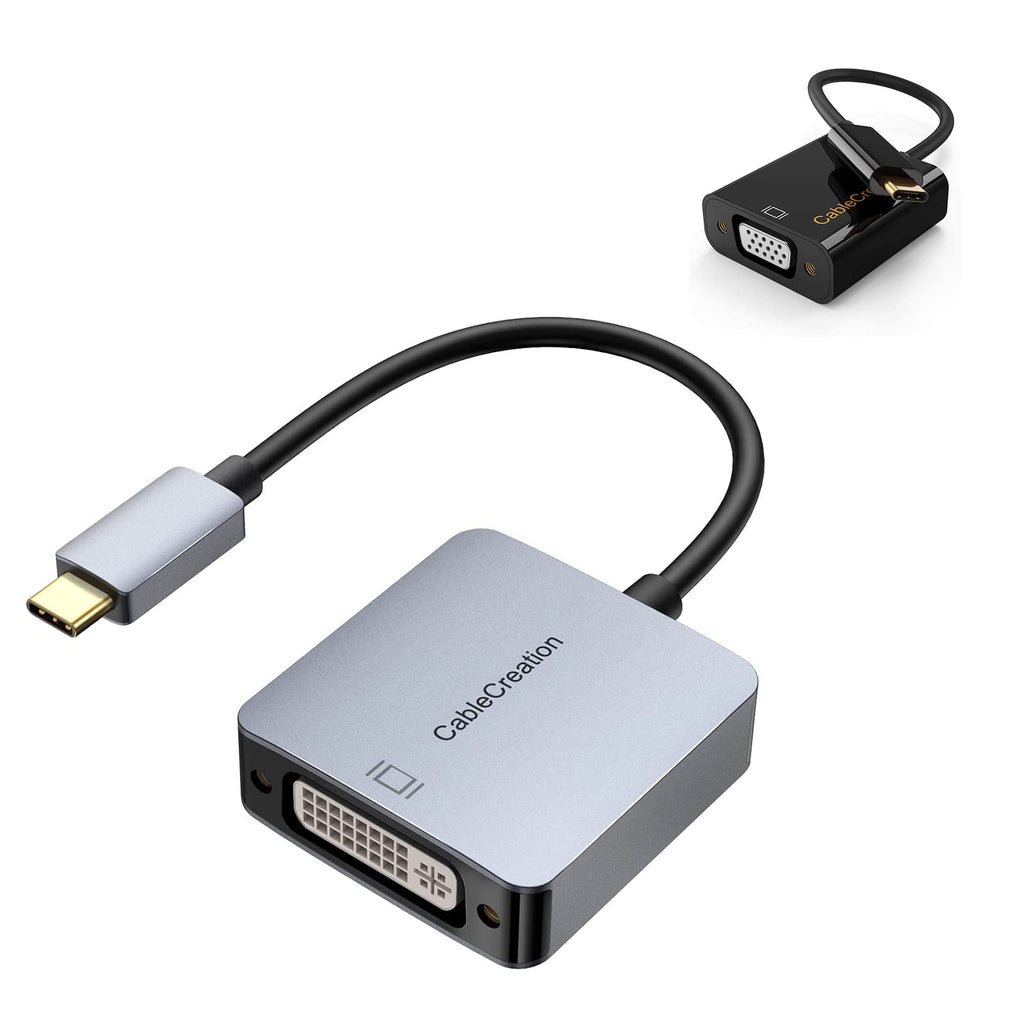 [Australia - AusPower] - Bundle - 2 Items: USB C to VGA Adapter + USB C to DVI Adapter 