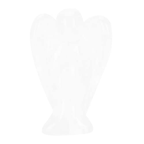 Clear Quartz Crystal Angel Figurine, Exquisite Carving for Home Decoration, Nature Stone for Family, Friends(White Crystal Material)