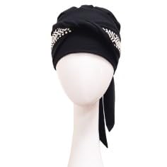 [Australia - AusPower] - CAREBELL Smooth Oncological Turban, Black Ikat Design, Chemotherapy and Alopecia, Bamboo Fabric, Comfortable and Breathable, Suitable for Sensitive Skin 