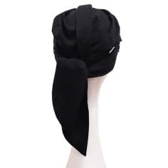[Australia - AusPower] - CAREBELL Smooth Oncological Turban, Black Ikat Design, Chemotherapy and Alopecia, Bamboo Fabric, Comfortable and Breathable, Suitable for Sensitive Skin 