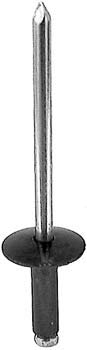 BoltmanShop black aluminum/steel blind rivets, 5/32-inch diameter, 1/4 to 3/8-inch grip range, 25-pack