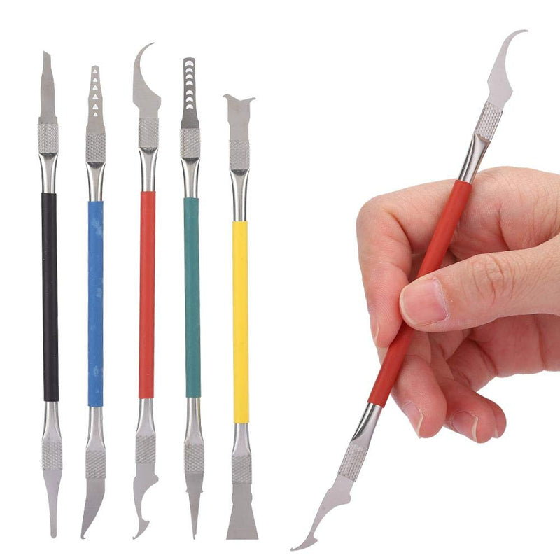 [Australia - AusPower] - 125 5pcs Dual Ends Metal Spudger Set, Professional Pry Opening Spudger, Mainboard Chip Disassemble Removal Accessories Kit for Mobile Phone(5X Blades) 5x Blades 