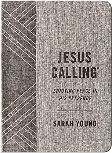 Jesus Calling, Textured Gray Leathersoft, with Full Scriptures: Enjoying Peace in His Presence (A 365-Day Devotional)