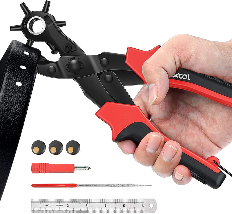 Leather Hole Punch,Belt Hole Puncher for Leather, Revolving Punch Plier Kit,Leather Punch Plier for Leather, Belts, Watches, Handbags, Leather Punch Tool for Belts Diameter : 4.5/4 /3.5/3/2.5/2mm. 17oz