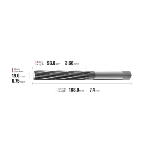 DRINYOUNG 19mm HSS fixed stem spiral hand reamer with H7 high precision finish
