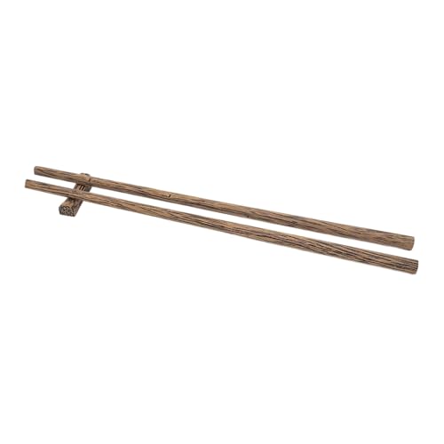 Hawaiian Coconut Wood 10” Long Chopsticks and Holders in Lauhala Sleeves Set of 4