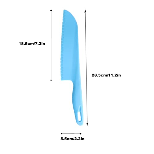 jawbush 11" Plastic Serrated Knives Set to Cut Salad, Bread, Brownies or Lasagna, Professional Large Lettuce Knife to Prevent Turning Brown, Nylon Knife for Nonstick Pans, Durable Chef's Knife, 4 Pcs 4 Pack