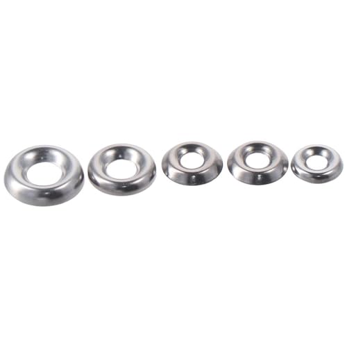 FEIYING 120Pcs Countersunk Washers Finishing Cup Countersunk Washer Assortment Kit, #6#8#10#12 304 Stainless Steel Finish Washers
