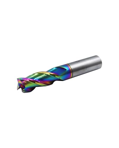 Zorqon 1/2-inch carbide square end mill with DLC rainbow coating and 3-flute square nose design
