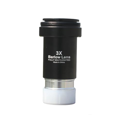 3X Barlow Lens 1.25 inch Telescope Accessory Fully Metal Multi-Coated Barlow Lens with M42 Thread Camera Connect Interface for Telescope Eyepiece 3X