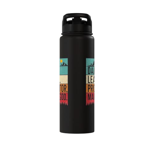 Dad Leader Protector Man of God Religious Father Retro Stainless Steel Insulated Water Bottle