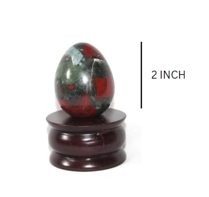 Natural Bloodstone Egg 2 Inch – Hand Carved Healing Crystal Egg for Energy, Chakra Balancing, Reiki, Meditation & Home Décor – Polished Gemstone Egg