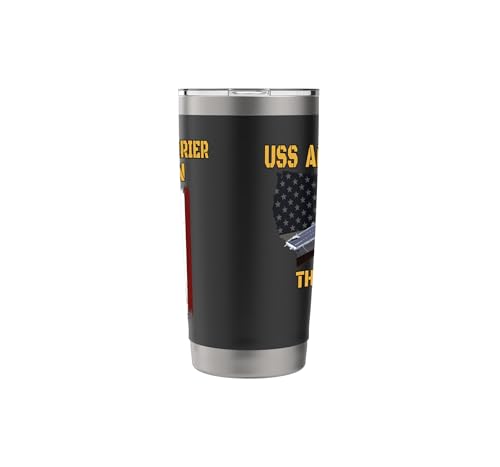 Aircraft Carrier USS America CV-66 Veterans Day Father's Day Stainless Steel Insulated Tumbler Black 20 Ounces
