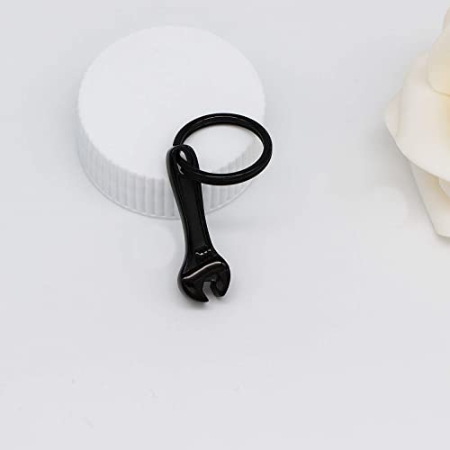 Urn Necklace for Ashes Wrench Hammer Keychain for Pet Human Keepsake Memorial Cremation Jewelry for Men Women Black