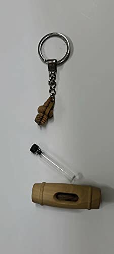 Car Key Chain Made of Olive Wood from The Holy Land, Includes Glass and op-Enable Container to Share URN Funeral Cremation Ashes for Human or Pet