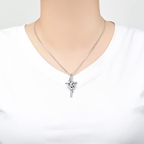 Minicremation Urn Necklaces for Ashes Crystal Butterfly Cross Memorial Pendant for Women Black