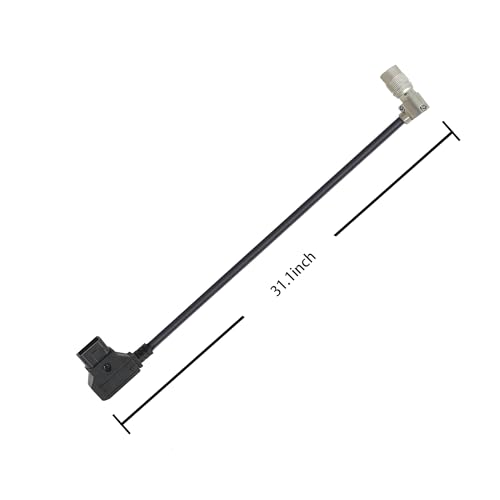 D Tap to Hirose 4 Pin Male Power Cable, Compatible with Sound Devices 688/633, MixPre-10 II, Zoom F8/F4/F8N, SmallHD AC7/DP7, V-Mount & Gold Mount Battery Compatible Black