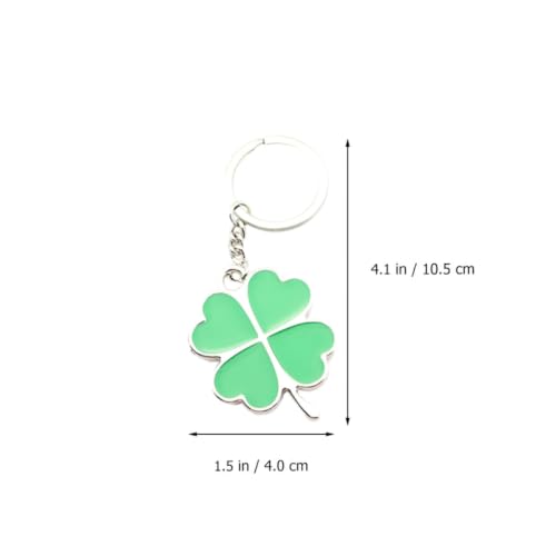 DOITOOL 5pcs St Patrick Day Four Leaf Alloy Keychain for Bags and Keys