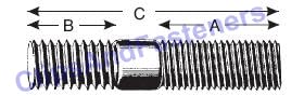 [Australia - AusPower] - 10 Double-End Studs 7/16-20 x 1-13/16-7/16-14 x 3/4 