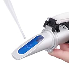 [Australia - AusPower] - Honey Refractometer with ATC - Measures Honey Moisture, Brix, and Baume, 58-90% Brix Scale Range Honey Refractometer Black 