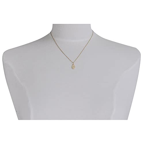 LES POULETTES BIJOUX - Gold Plated Pendant Small Oval Medallion Miraculous Virgin