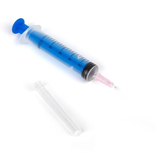 Syringe 10 ml, syringe without needle, disposable syringes and lid, pack of 6 | Blunt cannula for precise dispensing, suitable for hobby, DIY, animal feeding, garden, glue and liquid filling