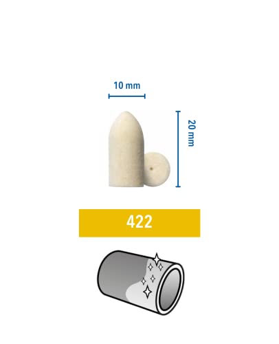 Dremel 422 Polishing Tip Accessory Set for Multifunctional Tool with 4 Polishing Tips Diameter 9.5 mm for Cleaning and Polishing Silver, Steel, Brass, Plexiglas, Plastic, Gold, Aluminum, Metal Pack of 2 Dremel 422 polishing tip