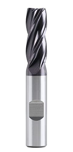 Accusize Industrial Tools M42 cobalt TiAlN square nose finishing end mill, 1/2-inch CNC center-cutting tool