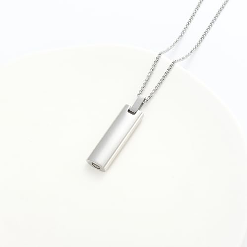 Urn Necklace for Ashes Pet Paw Print Cremation Jewelry Memorial Pendant for Dog Cat Ashes Keepsake Locket Jewellery for Men for Women Silver