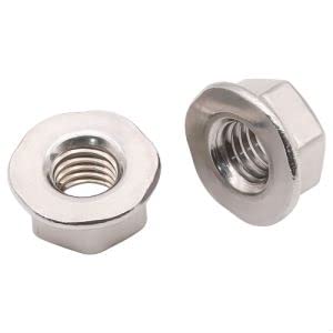 [Australia - AusPower] - (10 PCS) M12-1.75 Hexagon Flange Nuts with Non-Serrated Flange Washer Head, 304 Stainless Steel, Hex Drive, Full Thread 10 