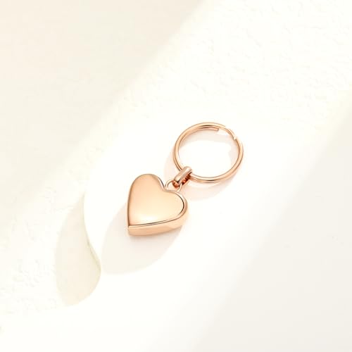 Heart Paw Print Urn Keychain for Ashes for Human Pet Ash Holder Rose Gold