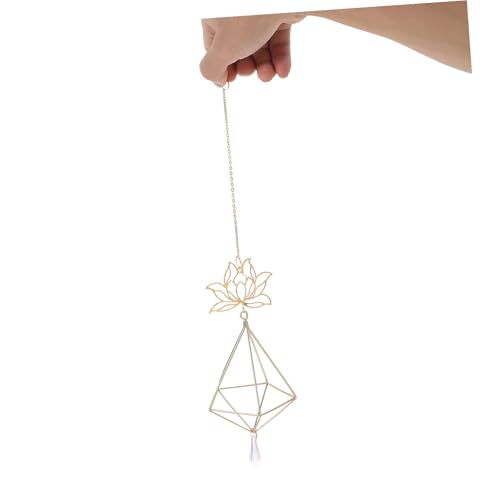 SUPVOX Window Hanging Sun Catcher with Crystal Prism Lotus Hanging Ornament Rainbow Maker for Home Office Garden Metal Frame Decor Easy Install