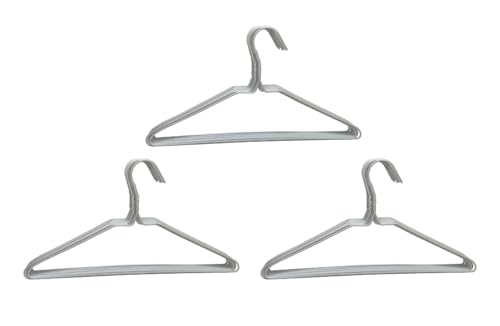 Bulk Pack of 30 White Plastic Coated Metal Wire Hangers – Heavy Duty 13-Gauge Steel, 16” Wide (40.5cm), Rust-Resistant Drip Dry Clothes Hangers