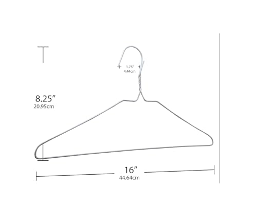 Bulk Pack of 30 White Plastic Coated Metal Wire Hangers – Heavy Duty 13-Gauge Steel, 16” Wide (40.5cm), Rust-Resistant Drip Dry Clothes Hangers
