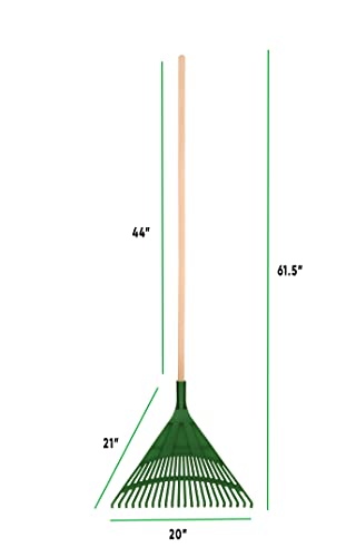 Superio green Leaf Collector and Adult Rake Set with leaf scoops for gardening and lawn care