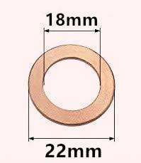 [Australia - AusPower] - M18 Flat Washer Copper Sealing Ring, Inner Diameter 18mm, Outer Diameter 22mm, Thickness 1.5mm, Metric Sealing Washer, 30Pieces 