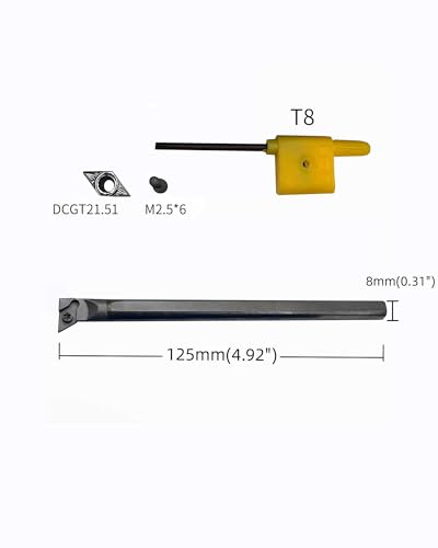 zouzmin C08K-SDUCR07 tungsten boring bar tool holder with 10 DCGT21.51 turning inserts