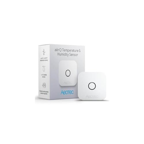 AEOTEC ZWA039 aërQ Temperature & Humidity Sensor, Z-Wave, SmartThings, White